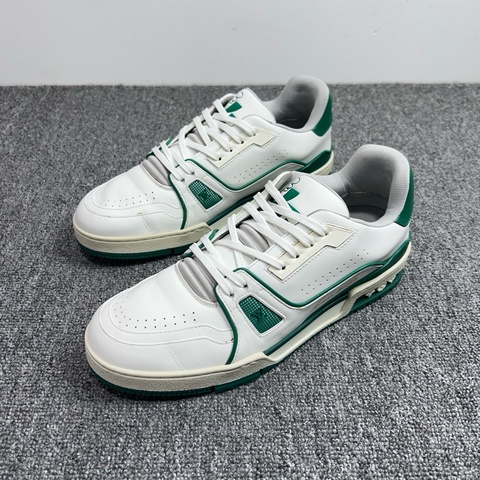 Louis Vuitton 路易威登 LV Trainer 白綠og色 後跟簽名款 40.5碼