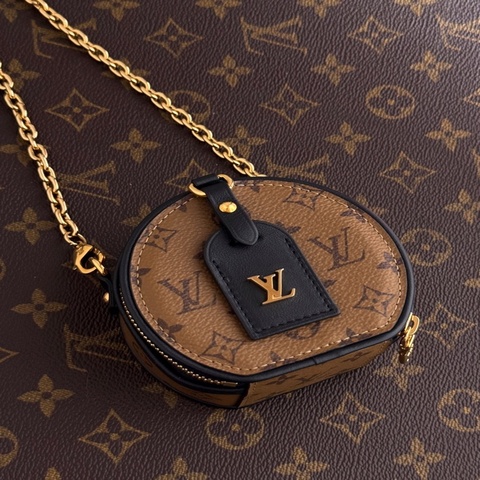 Louis Vuitton 路易威登 mini圓餅焦糖鏈條包