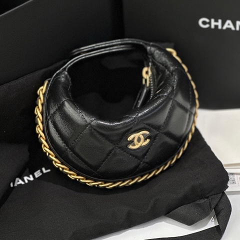99新 Chanel 香奈兒 25A最新手拿包  迷你 芯片款