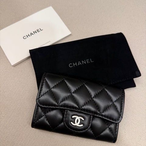 CHANEL 經典卡夾 黑銀 卡夾 卡包 零錢包