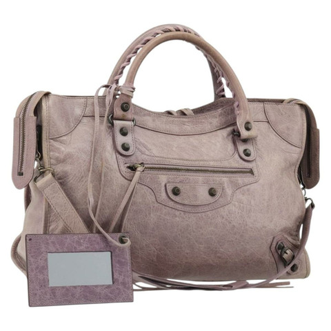 BALENCIAGA The City 手提包 皮革 2way 紫色 115748 正品 184981SM