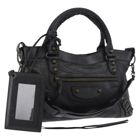BALENCIAGA The First 手提包 皮革 2way 黑色 103208 正品 185447M