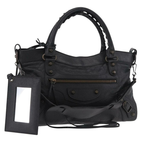 BALENCIAGA The First 手提包 皮革 2way 黑色 103208 正品 185399SAM