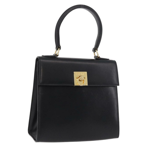CELINE 手提包 皮革 黑色 金色 正品 185644V