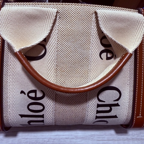 chlOE 克羅伊 WOODY 小號帆布托特包 帆布 棕色