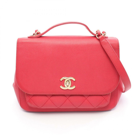 香奈兒 (CHANEL) Business Affinity Matelasse 斜背單肩包，紅色皮革，二手，金色五金