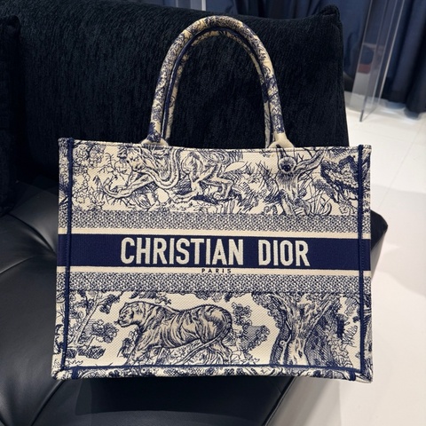 迪奧/Dior  BookTote 藍色動物園系列 托特包 中號 刺繡 底長36。