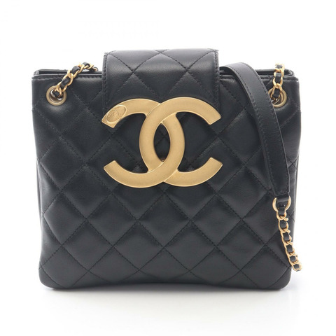 香奈兒 (CHANEL) 絎縫鏈條單背包 AS4596 羊皮 黑色 二手 金色五金 CC