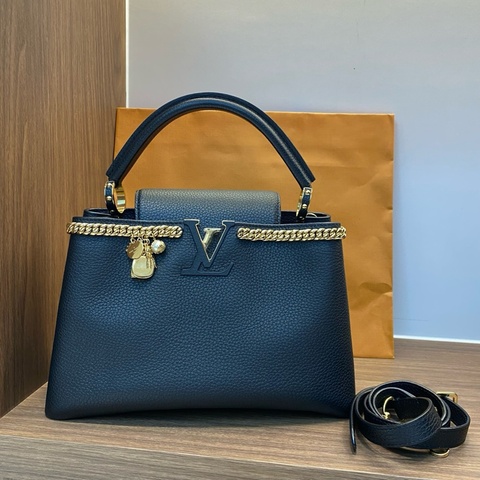 Louis Vuitton 路易威登 黑金capucines 牛皮 手提包斜挎包