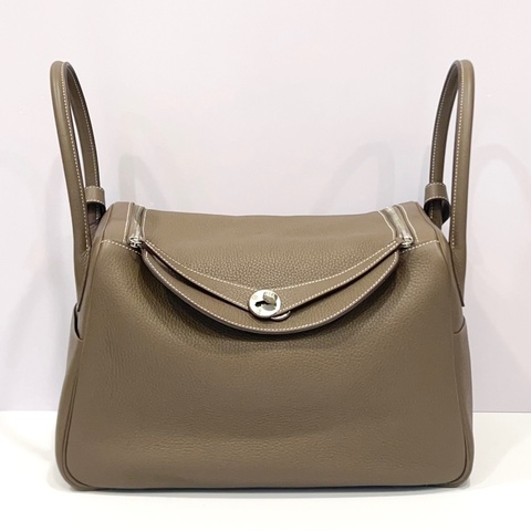 愛馬仕 Hermes Lindy 34 大象灰銀扣 TC皮 框R刻