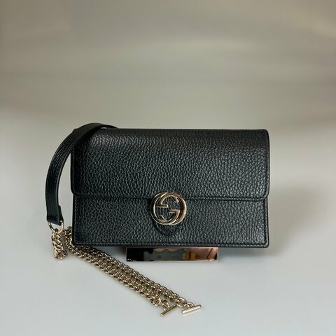 全新品 GUCCI 615523 黑SOHO 鐵牌WOC包