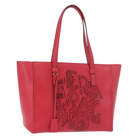 Salvatore Ferragamo Gancini 手提包 皮革 粉紅色 金飾 正品 184616V