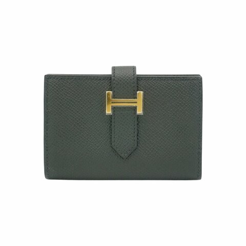 Hermes Bearn Mini Epsom 牛皮金釦零錢卡夾(Noir黑)