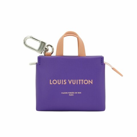 Louis Vuitton Mini Shopper 迷你購物袋吊飾/耳機包(M03121-紫)