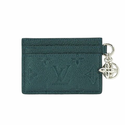Louis Vuitton Charms 壓花牛皮銀釦4卡卡夾(M26523-深藍)