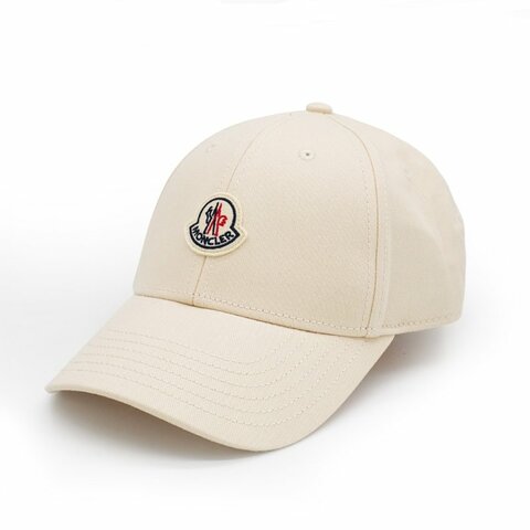 Moncler 斜紋棉布品牌徽標棒球帽(米黃)