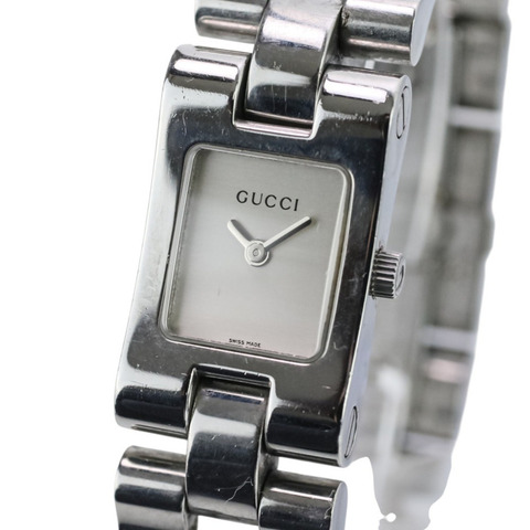 GUCCI 2305L 石英錶，白色錶盤，銀色錶殼，女士款