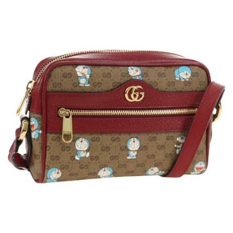 GUCCI Micro GG Supreme Doraemon 聯名手袋 PVC 米色 647784 正品 184387M