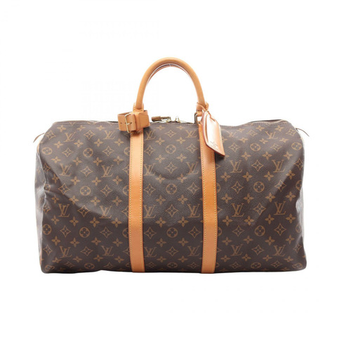 路易威登 Keepall 50 手提包 M41426 Monogram 帆布皮革棕色二手 LV