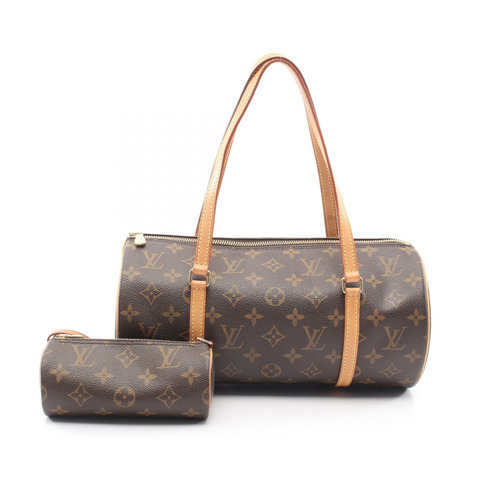 路易威登 Papillon 30 單肩手提包 M51385 Monogram 皮革 棕色 二手