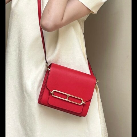 HERMES 豬鼻子Roulis 國旗紅 D刻 淡金扣 Swift小牛皮