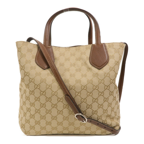 GUCCI 帆布/牛皮皮革GG Reversible Ramble Tote Bag手挽肩背兩用袋