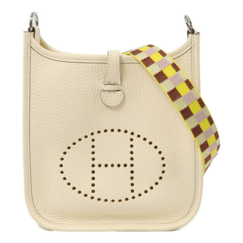 HERMES Clemence皮革Evelyne TPM肩背袋Craie