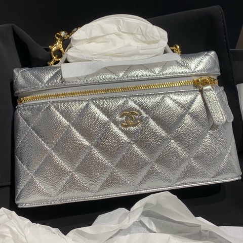 Chanel 香奈兒 26A 銀色金扣 lp 飯盒包 芯片款
