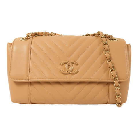 CHANEL 牛皮皮革Chain Shoulder鏈帶肩背袋