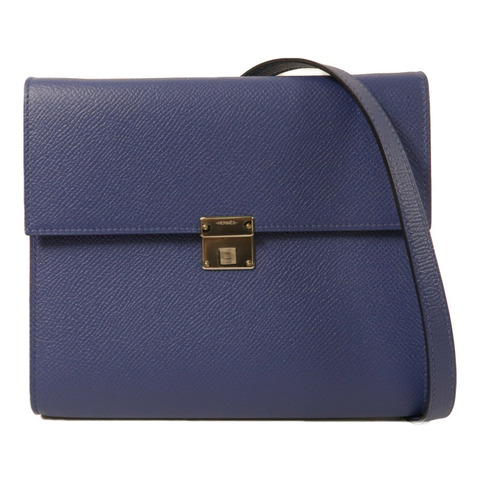 HERMES Epsom皮革Clic 16肩背袋Blue Brighton