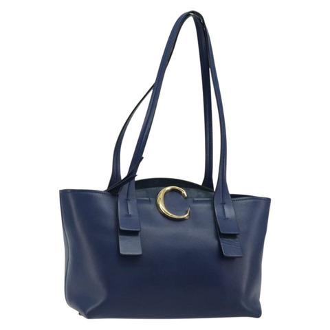 Chloe 手提包 皮革 藍色 金色 正品 184989A
