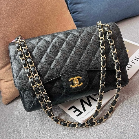 （全新閒置🎁） CHANEL CF30 Jumbo 黑金荔枝牛皮 專櫃41萬