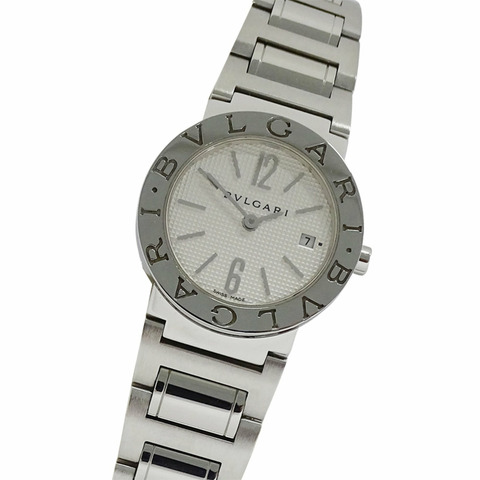 寶格麗 (Bulgari) 女士腕錶，品牌：日期石英 QZ 不鏽鋼 SS BB26SS 銀白色