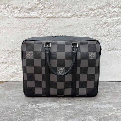 LV/路易威登Damier Graphite老花黑灰色公文包