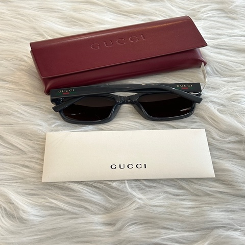 Gucci 織帶 logo 墨鏡 附原盒