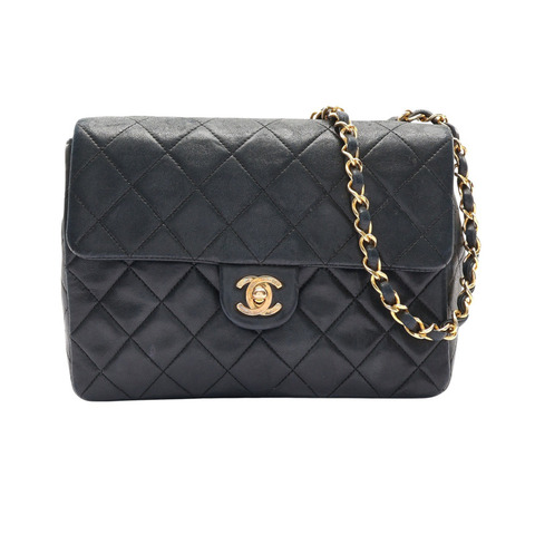 黑色 羊皮 鍊帶 肩背包【CHANEL 香奈兒】 A01163