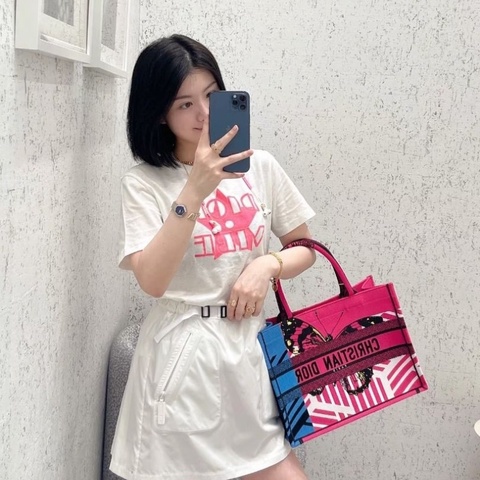 Dior 限定款動物園刺繡托特 tote中號 36.5*28*17.5 9新 配件塵袋
