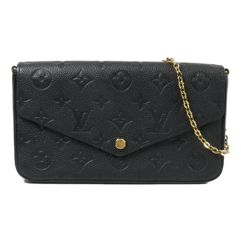 LOUIS VUITTON Monogram Empreinte Felicie Pochette 金扣鏈帶肩背袋