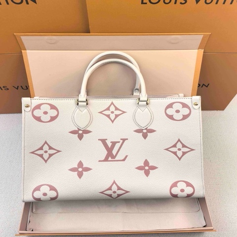 LV路易威登 草莓牛奶 onthego 中號 OTG中號 白拼粉 好成色