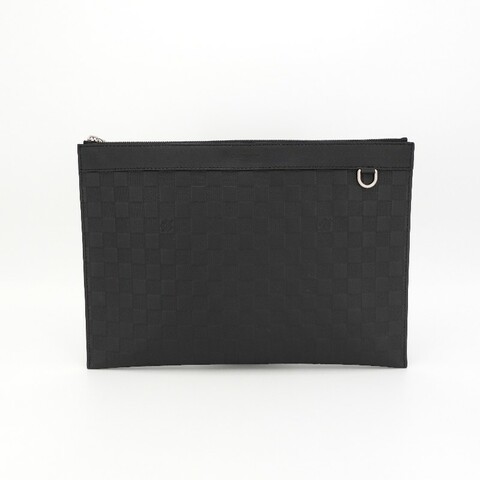 Louis Vuitton 黑色棋盤格銀扣discovery手包 晶片款