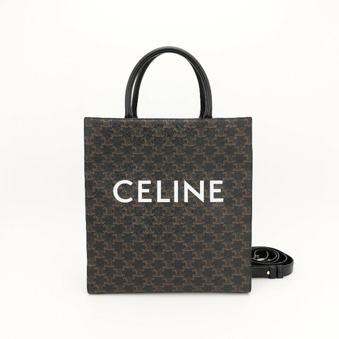 Celine Cabas 白字 棕色老花琴譜 托特