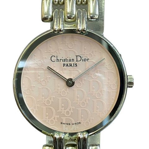 Christian Dior Baghira腕錶，總重42.6公克，不鏽鋼錶殼，石英機芯，粉紅珍珠貝母錶盤，型號D44-120