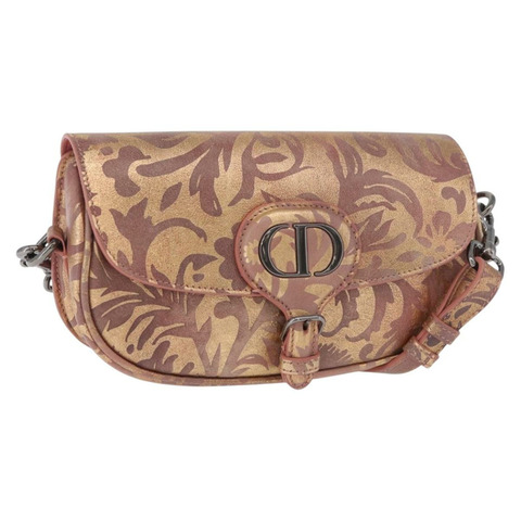 Christian Dior BOBBY EAST-WEST 單肩包 皮革 青銅銀色 正品 184842SM