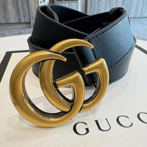 GUCCI 經典GG MARMONT 復古仿舊皮帶(80CM)