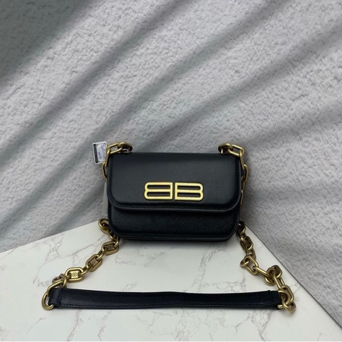 🖤 BALENCIAGA Gossip 法棍包 黑金配色｜肩背・斜背・腋下三用