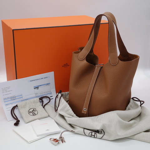 Hermes 愛馬仕 金棕 菜籃子 22