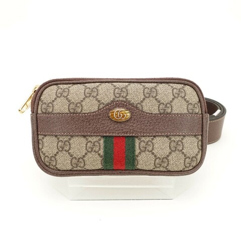 GUCCI ophidia 棕色老花腰包