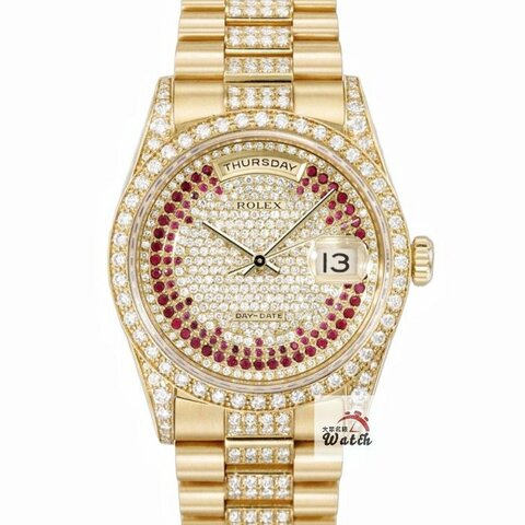 【大眾名錶】ROLEX勞力士18388 18K蠔式 頂奢稀有款 原廠鑽圈/鑽腳 原廠鑽帶8485 大眾名錶B1340