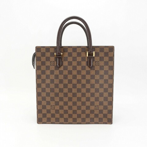 Louis Vuitton 棕色金扣棋盤格琴譜包中號