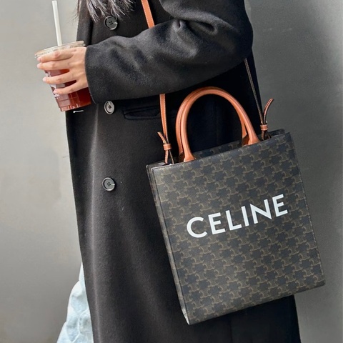 Celine🤎棕褐色Cabas直立琴譜包191542BZK